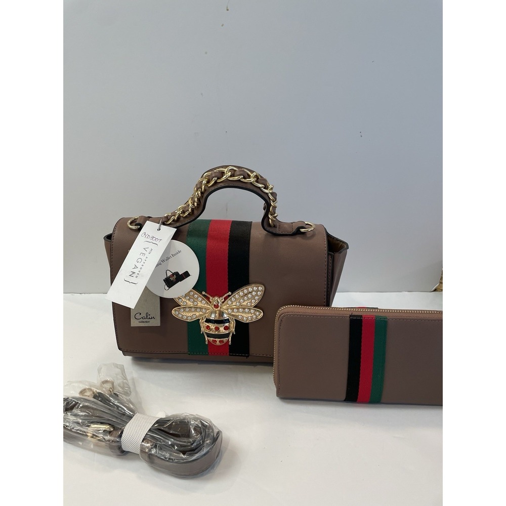 NWT Queen Bee‎ Calin Collection Handbag Made Of VEGAN Leather Includes Wallet.